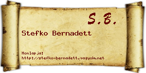 Stefko Bernadett névjegykártya